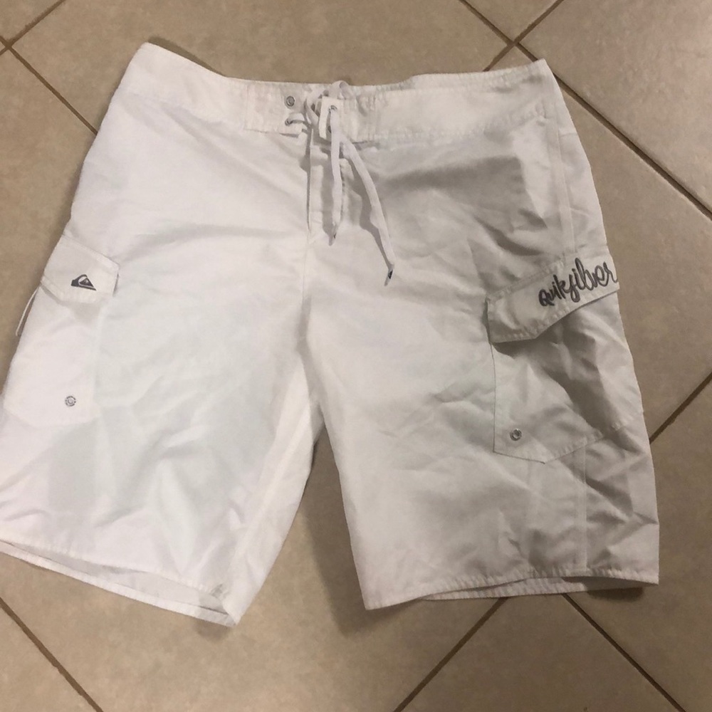 White Quicksilver board shorts